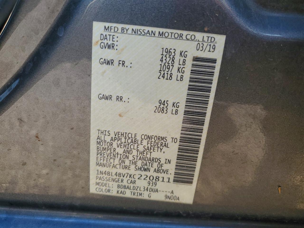 Nissan Altima S Image 8