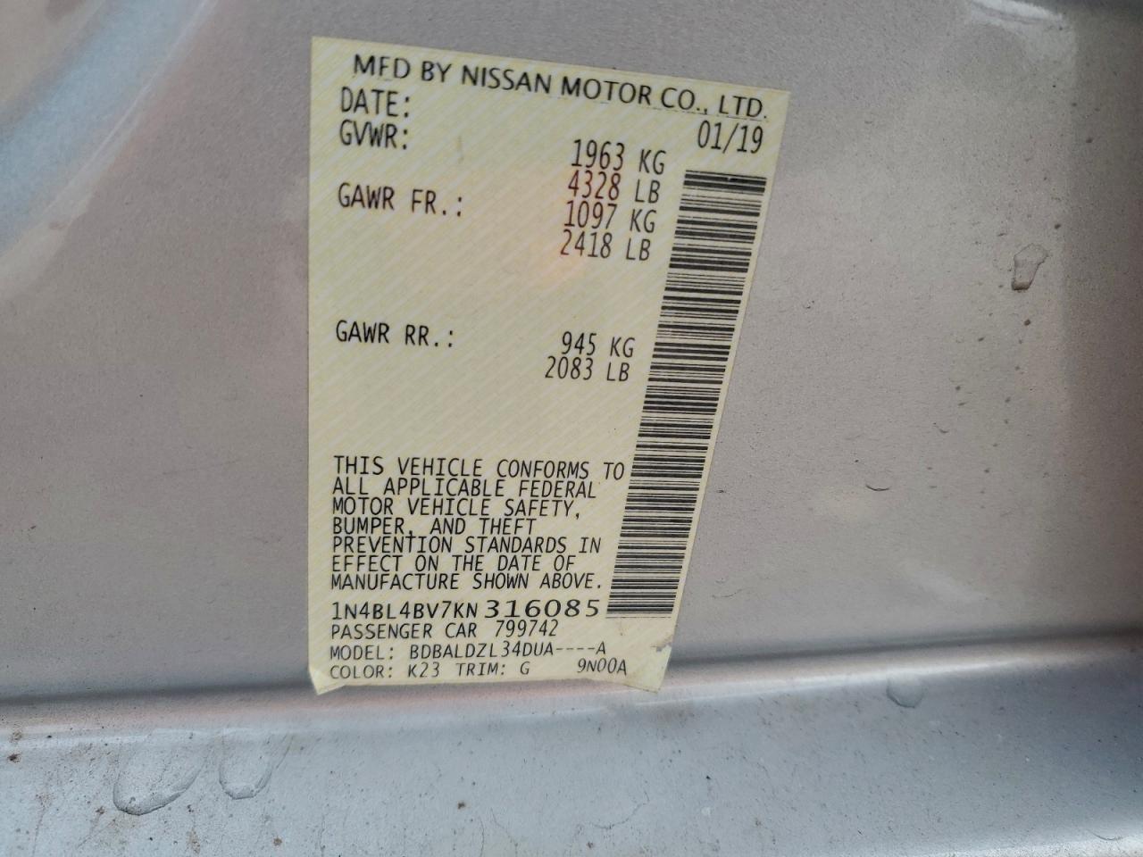 Nissan Altima S Image 10