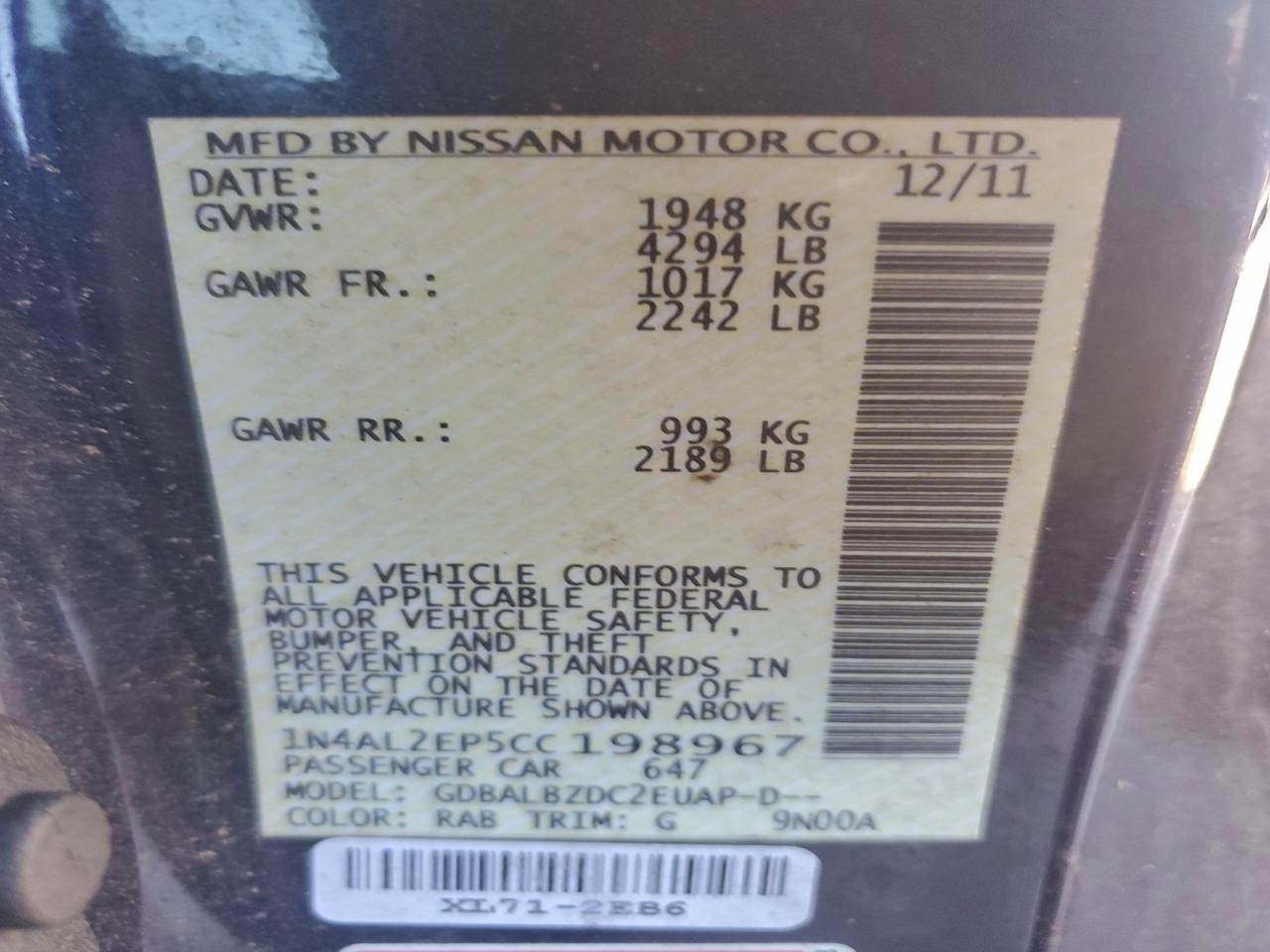 Nissan Altima S Image 4